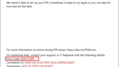 PIN Error 0x801c044f on Windows 10 and 11